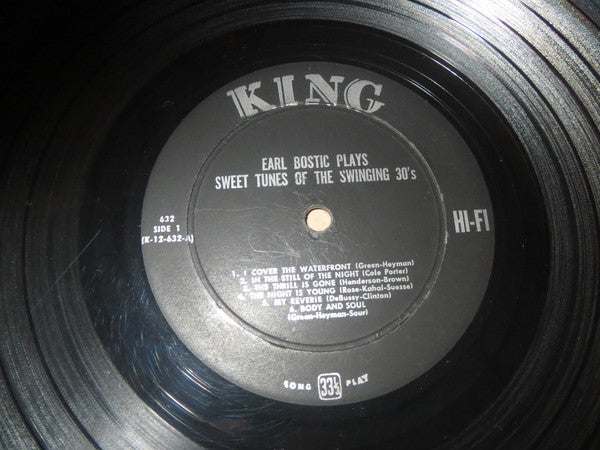 Earl Bostic : Earl Bostic And His Big Band Play Sweet Tunes Of The Swinging 30s (LP, Album, Mono)