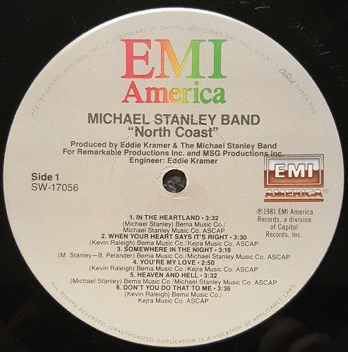 Michael Stanley Band : North Coast (LP, Album, Jac)