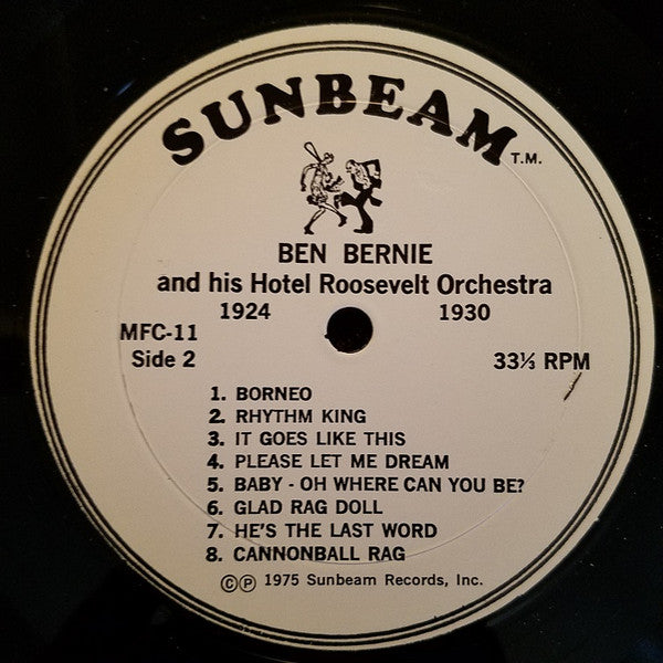 Ben Bernie And His Hotel Roosevelt Orchestra : 1924 - 1930 (LP, Comp)