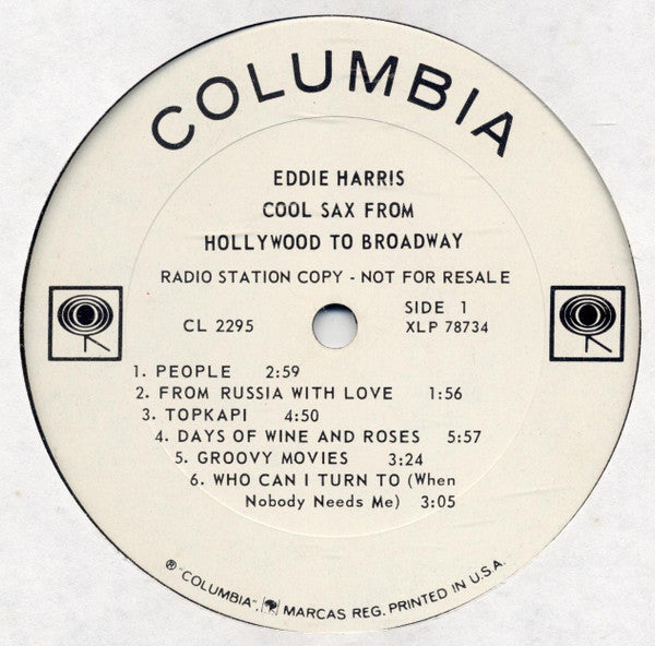 Eddie Harris : Cool Sax From Hollywood To Broadway (LP, Mono, Promo)