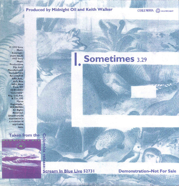 Midnight Oil : Sometimes (CD, Single, Promo, car)
