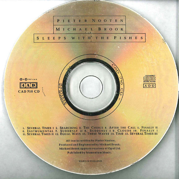 Pieter Nooten • Michael Brook : Sleeps With The Fishes (CD, Album)