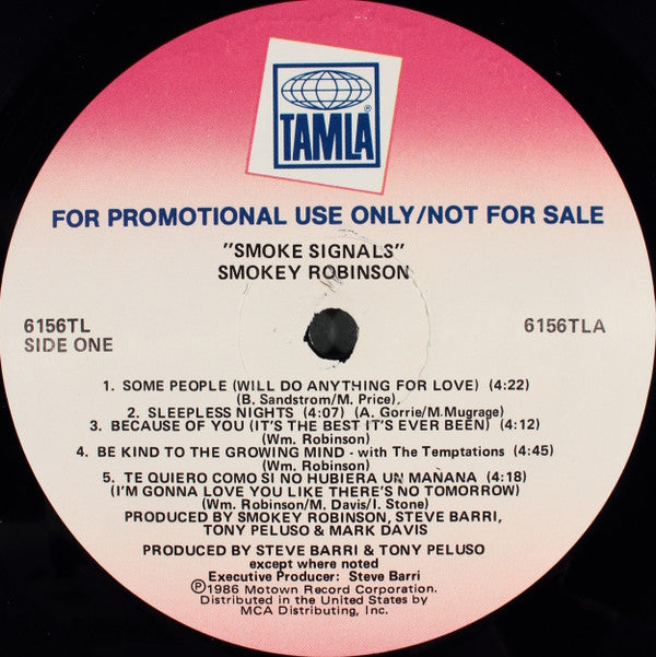 Smokey Robinson : Smoke Signals (LP, Album, Promo)