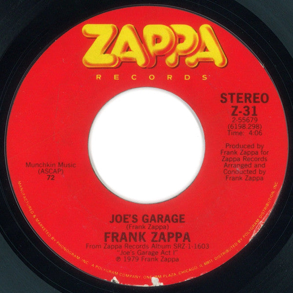 Frank Zappa : Joe's Garage / Central Scrutinizer (7", Single, Ric)