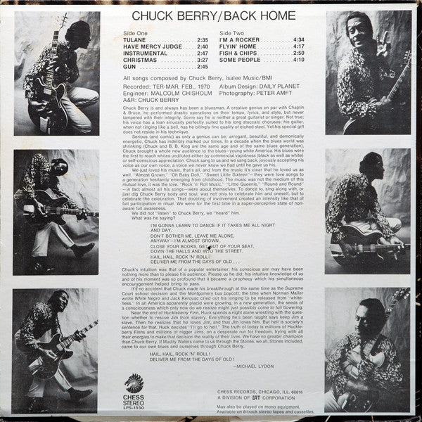 Chuck Berry : Back Home (LP, Album, Ter)