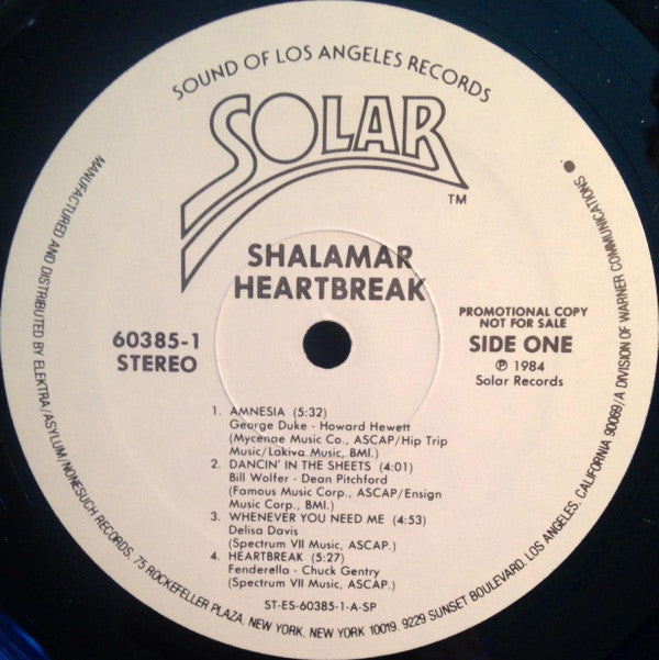 Shalamar : Heartbreak (LP, Album, Promo)