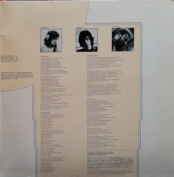 Al Stewart : Year Of The Cat (LP, Album, Gat)