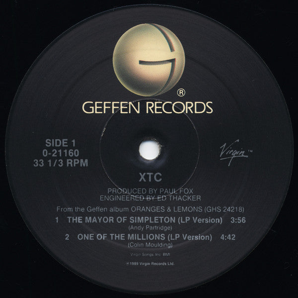XTC : The Mayor Of Simpleton (12", Maxi)