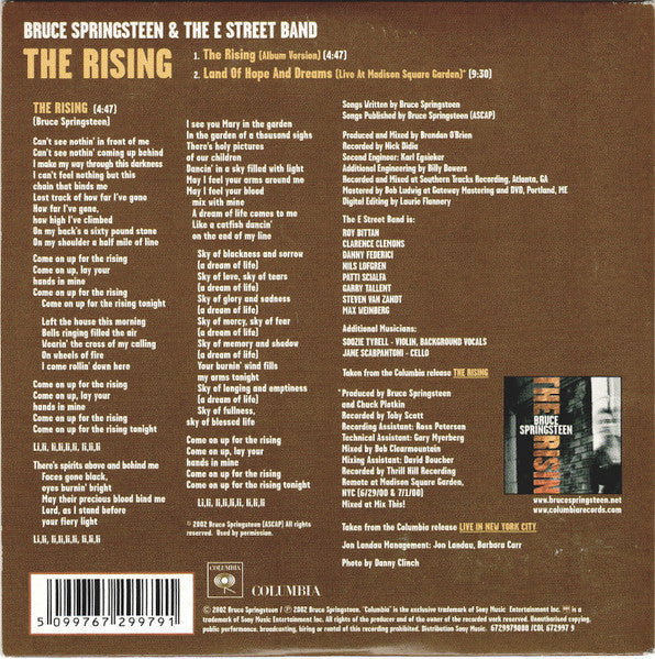 Bruce Springsteen : The Rising (CD, Single, Car)