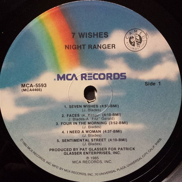 Night Ranger : 7 Wishes (LP, Album, Pin)