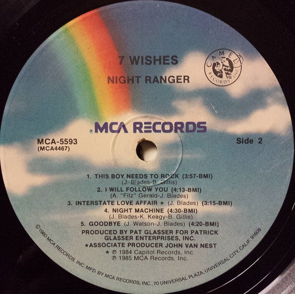 Night Ranger : 7 Wishes (LP, Album, Pin)