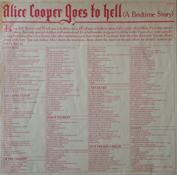 Alice Cooper (2) : Alice Cooper Goes To Hell (LP, Album, Los)