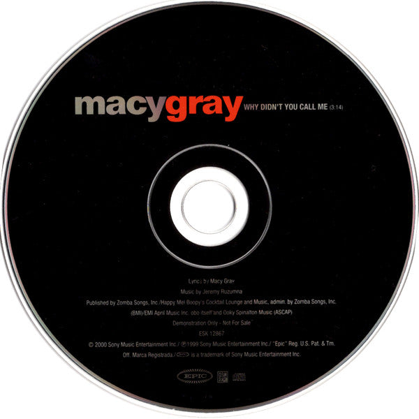 Macy Gray : Why Didn't You Call Me (CD, Single, Promo)
