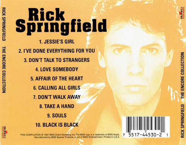 Rick Springfield : The Encore Collection (CD, Comp)