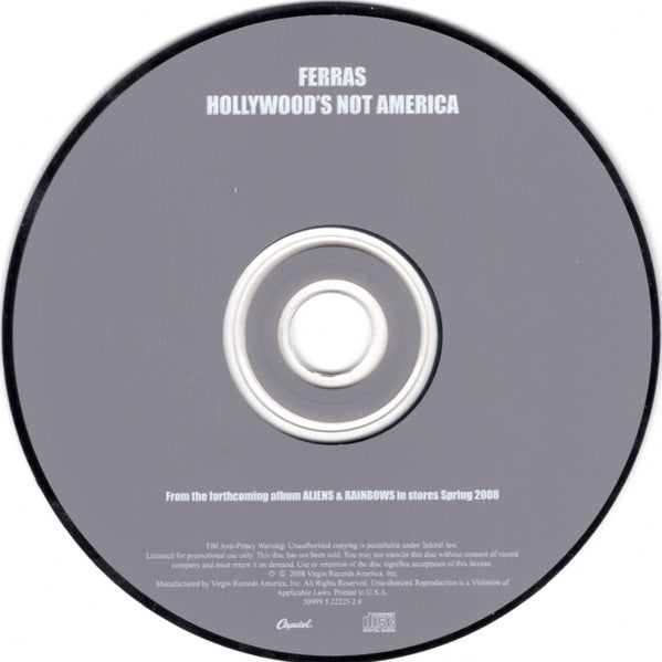 Ferras : Hollywood's Not America (CD, Single, Promo)