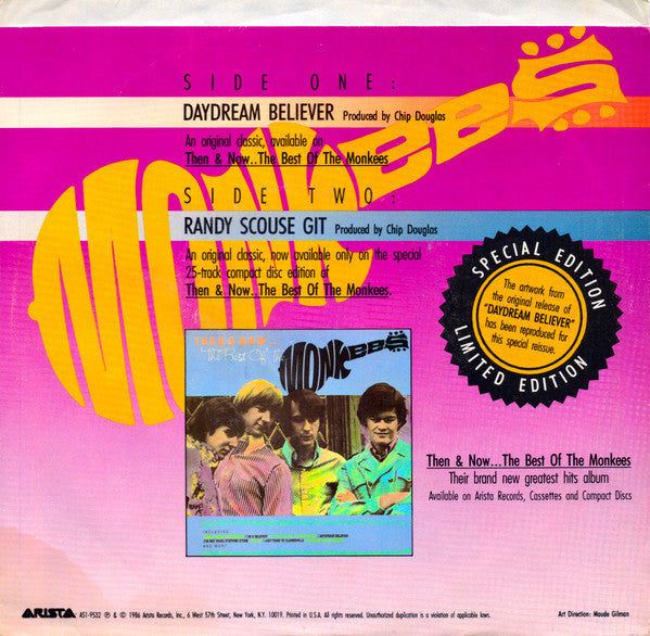 The Monkees : Daydream Believer (7", Ltd, RE, S/Edition)