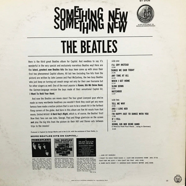 The Beatles : Something New (LP, Album, RP, Los)