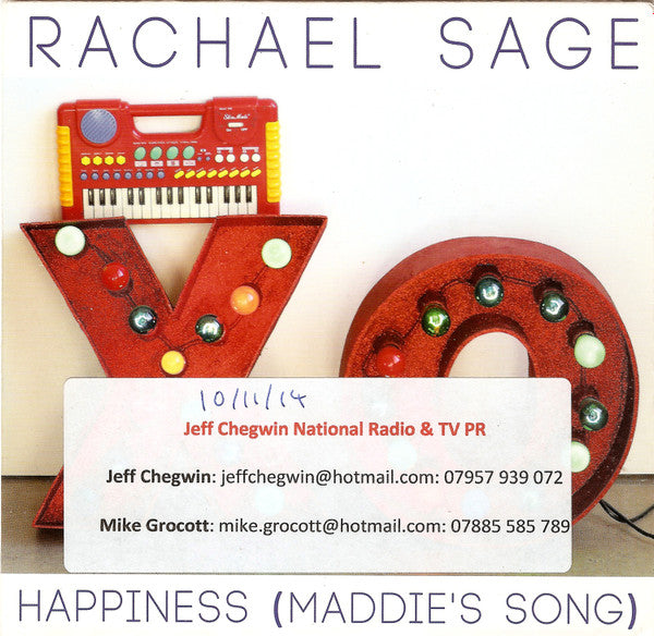 Rachael Sage : Happiness (Maddie's Song) (CD, Single, Promo)