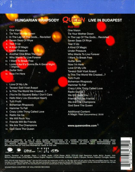 Queen : Hungarian Rhapsody (Live In Budapest) (Blu-ray, RE, Multichannel + 2xCD, Album, RE + RM)