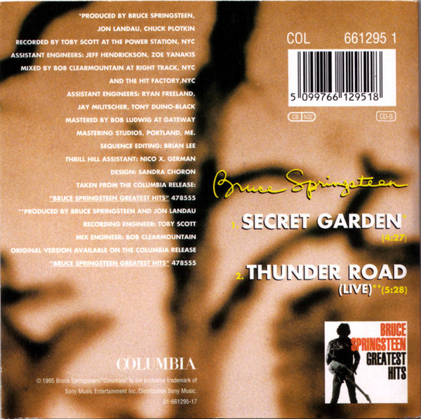 Bruce Springsteen : Secret Garden (CD, Single, Car)