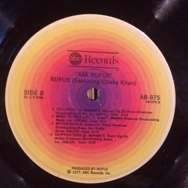 Rufus & Chaka Khan : Ask Rufus (LP, Album, PRC)