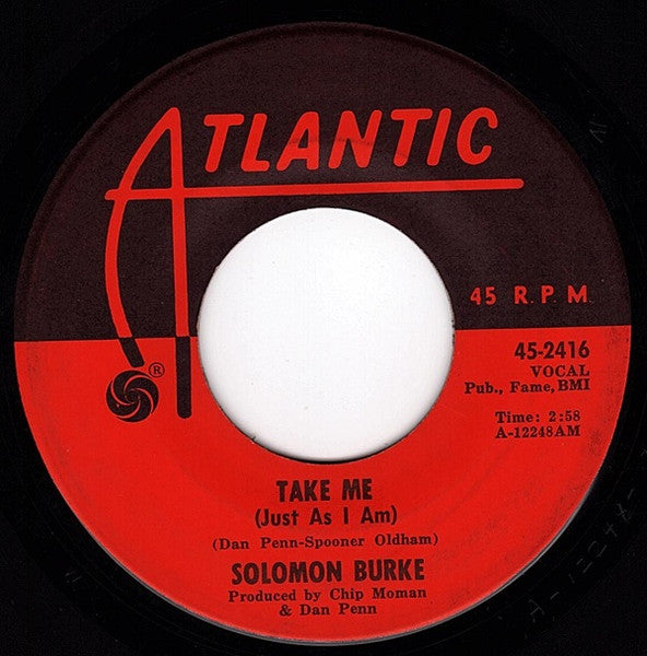 Solomon Burke : Take Me (Just As I Am) / I Stayed Away Too Long (7", Single)