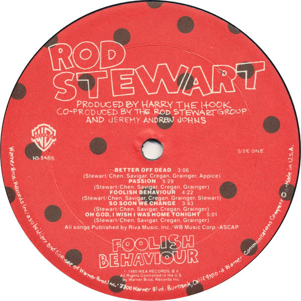 Rod Stewart : Foolish Behaviour (LP, Album, Eur)