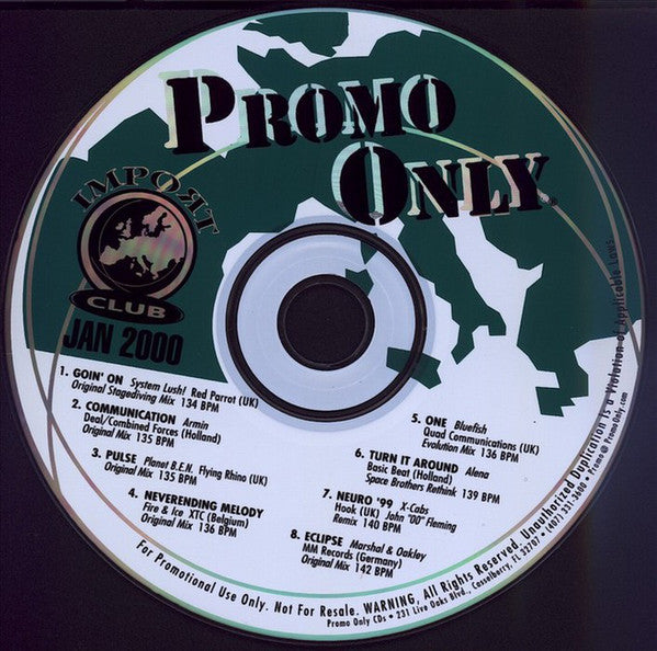 Various : Promo Only Import Club: January 2000 (CD, Comp, Promo)