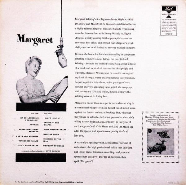 Margaret Whiting : Margaret (LP, Album)