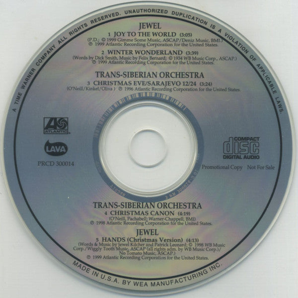 Jewel / Trans-Siberian Orchestra : Christmas Sampler (CD, Promo, Smplr)
