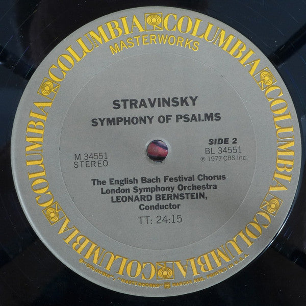 Leonard Bernstein, Francis Poulenc, Judith Blegen, Westminster Symphonic Choir, New York Philharmonic / Igor Stravinsky, English Bach Festival Chorus, London Symphony Orchestra : Gloria / Symphony Of Psalms (LP, Album)