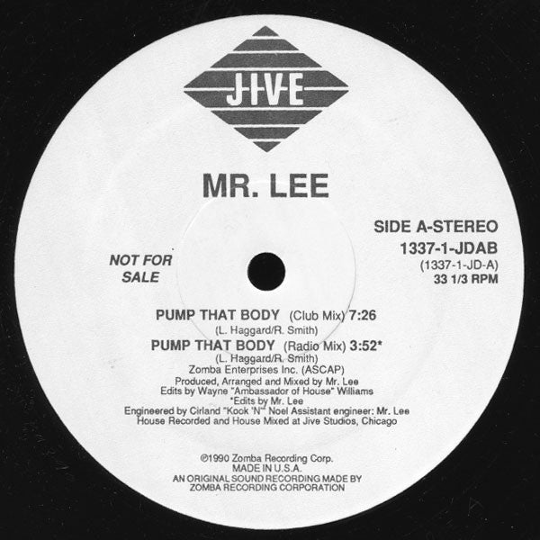 Mr. Lee : Pump That Body (12", Promo, Bla)