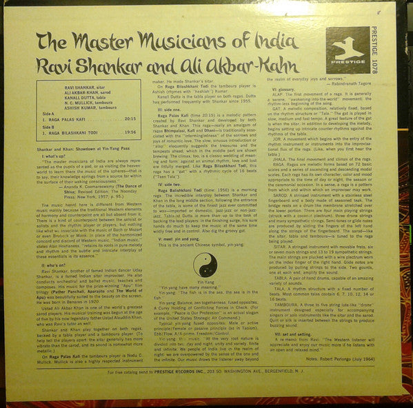 Ravi Shankar And Ali Akbar Khan : The Master Musicians Of India (LP, Mono, Hig)