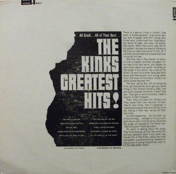 The Kinks : The Kinks Greatest Hits! (LP, Comp, Mono, Pit)