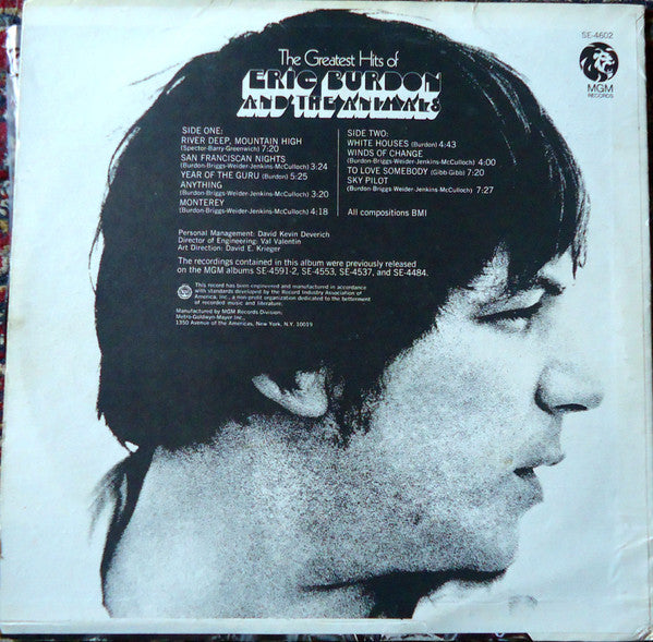 Eric Burdon & The Animals : The Greatest Hits Of Eric Burdon And The Animals (LP, Comp, RE, PRC)