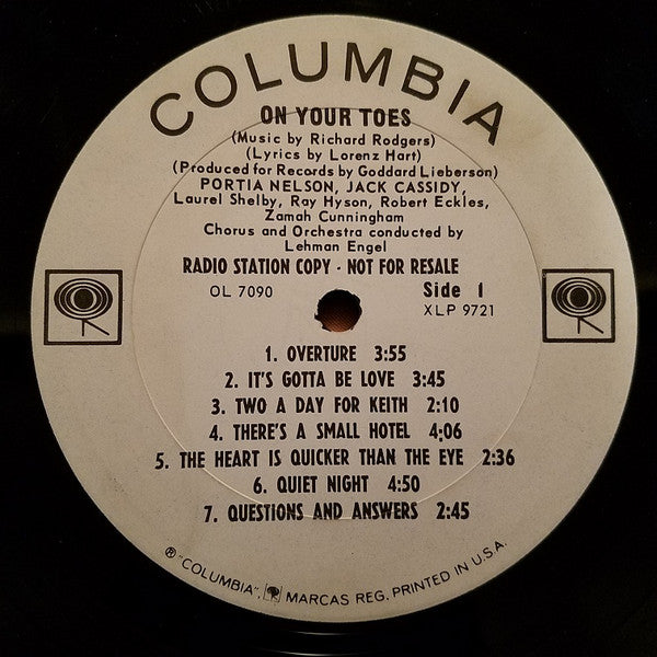 Portia Nelson And Jack Cassidy In Rodgers & Hart : On Your Toes (LP, Mono, Promo, RE)