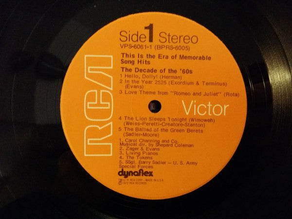 Various : This Is The Era Of Memorable Song Hits: The Decade Of The 60's (2xLP, Comp)