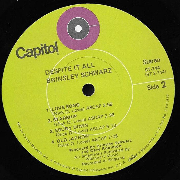 Brinsley Schwarz : Despite It All (LP, Album, Jac)