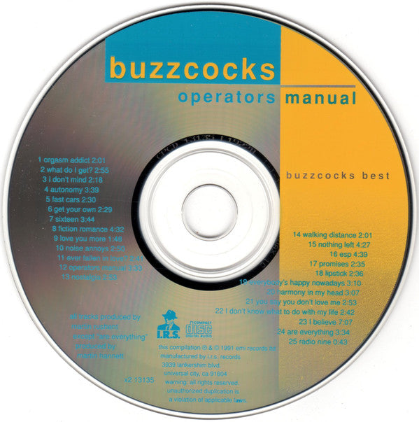 Buzzcocks : Operators Manual Buzzcocks Best (CD, Comp)