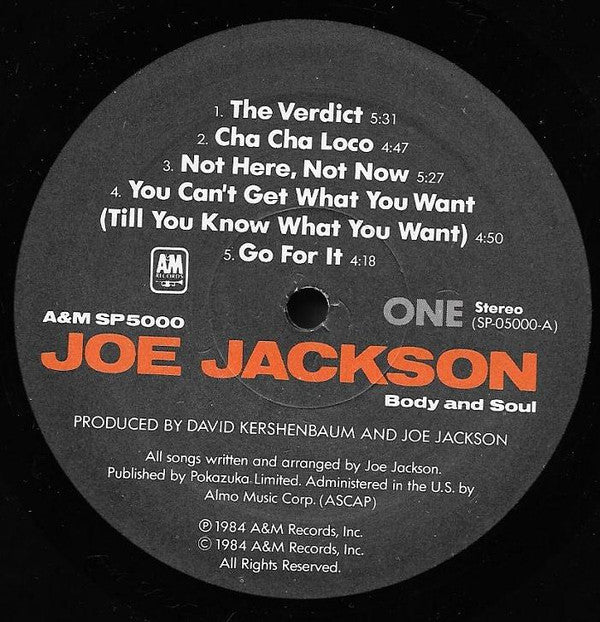 Joe Jackson : Body And Soul (LP, Album, EMW)