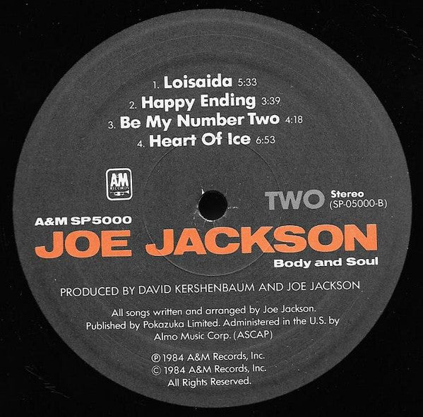 Joe Jackson : Body And Soul (LP, Album, EMW)