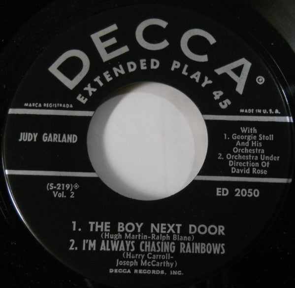 Judy Garland : Judy Garland Vol. 2 (7", EP)