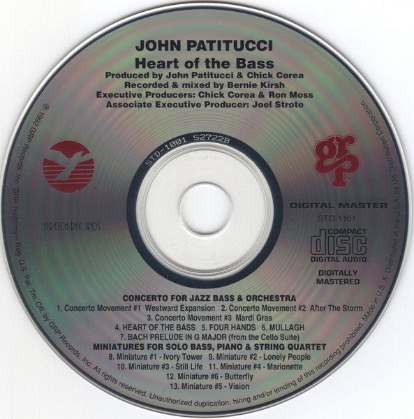 John Patitucci : Heart Of The Bass (CD, Album)