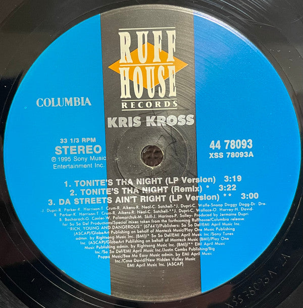 Kris Kross : Tonite's Tha Night (12")