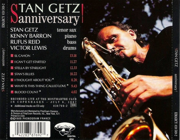 Stan Getz : Anniversary! (CD, Album)