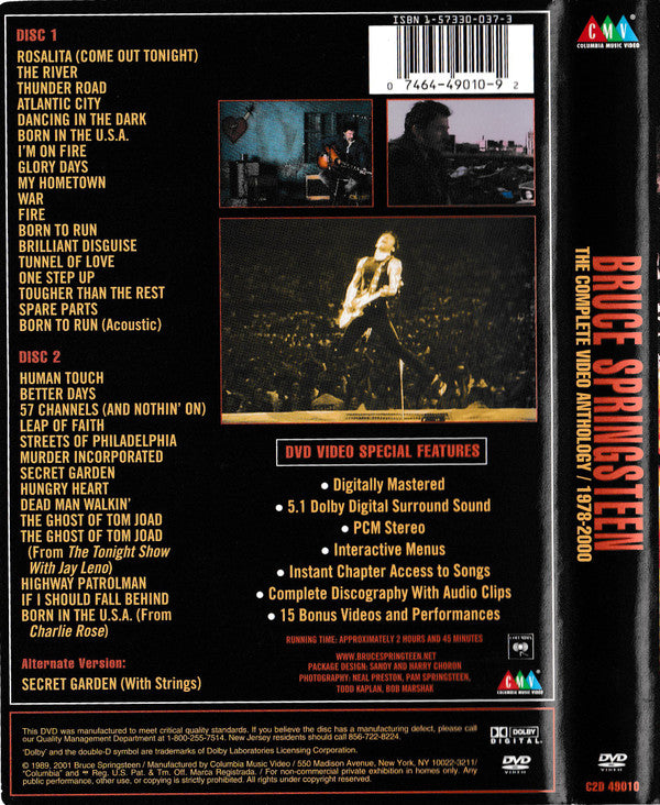Bruce Springsteen : The Complete Video Anthology / 1978-2000 (2xDVD-V, Comp, Multichannel, NTSC)