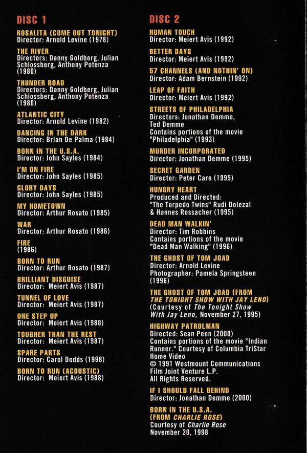 Bruce Springsteen : The Complete Video Anthology / 1978-2000 (2xDVD-V, Comp, Multichannel, NTSC)