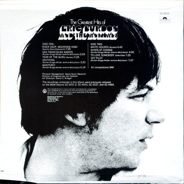 Eric Burdon And The Animals* : The Greatest Hits Of Eric Burdon And The Animals (LP, Comp, RE, 72 )