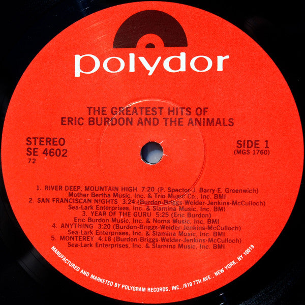 Eric Burdon And The Animals* : The Greatest Hits Of Eric Burdon And The Animals (LP, Comp, RE, 72 )