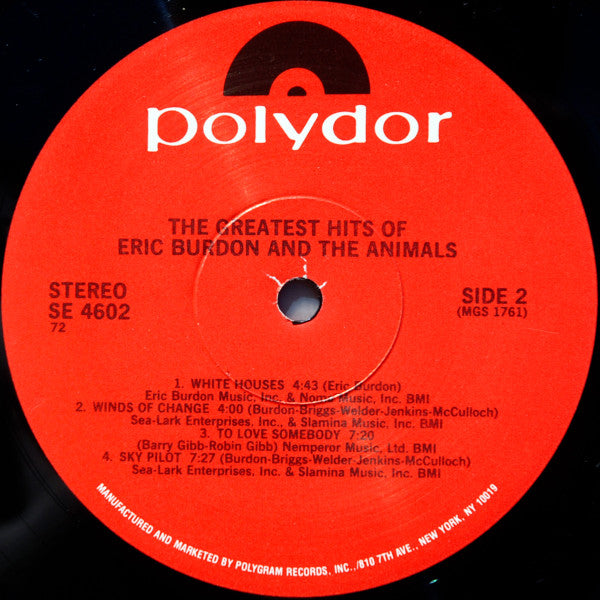 Eric Burdon & The Animals : The Greatest Hits Of Eric Burdon And The Animals (LP, Comp, RE, 72 )